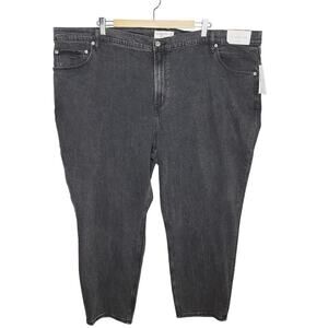 Abercrombie & Fitch The Mom Jean High Rise Denim 37 / 24 R Black Plus Size NEW